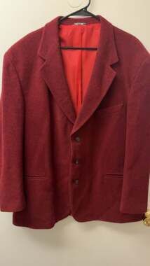 Torriani Men's Burgundy Wool 3-Button Blazer Sport Coat Made in Italy